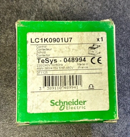 Schneider Electric LC1K0901U7 048994 230 / 240V 4kW 5HP Contactor