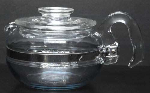 Vintage PYREX 8446-B Glass Stove Top Coffee/Tea Pot Kettle with Lid