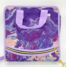 3 Ring Zipper Crossbody Binder Case 3" D Ring 700 Sheet Capacity Purple Tie Dye
