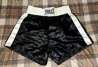 Everlast Vintage Acetate Satin Boxing Trunks Shorts XL USA Shiny Glanz