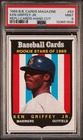 1989 BASEBALL CARDS MAGAZINE REPLI-CARDS HAND CUT #63 KEN GRIFFEY JR RC PSA 9