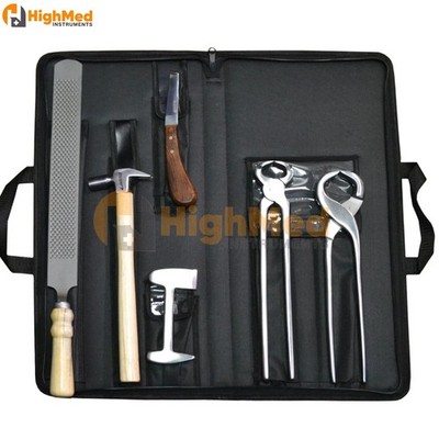 Complete 6 Pcs Farrier Hoof Care Kit in Carrying Case