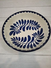 BAUM, "Vera" 11" Serving Bowl, Blue & White, Classic, Floral/Swirl Pattern