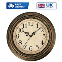 10'' Vintage Brown Wall Clock - Quiet Classic Design for Bedrooms & Offices
