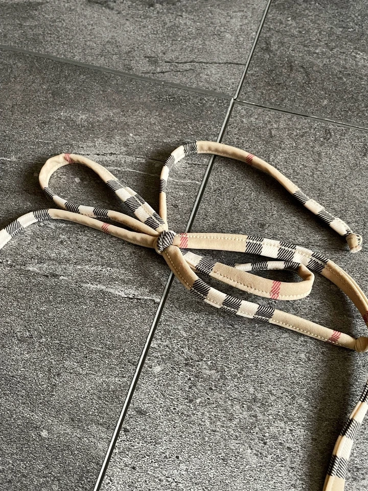 Burberry Swimsuit Yellow Bikini Nova Check Trim Designer Two-Piece Set, Size L/S - Image 3 of 4