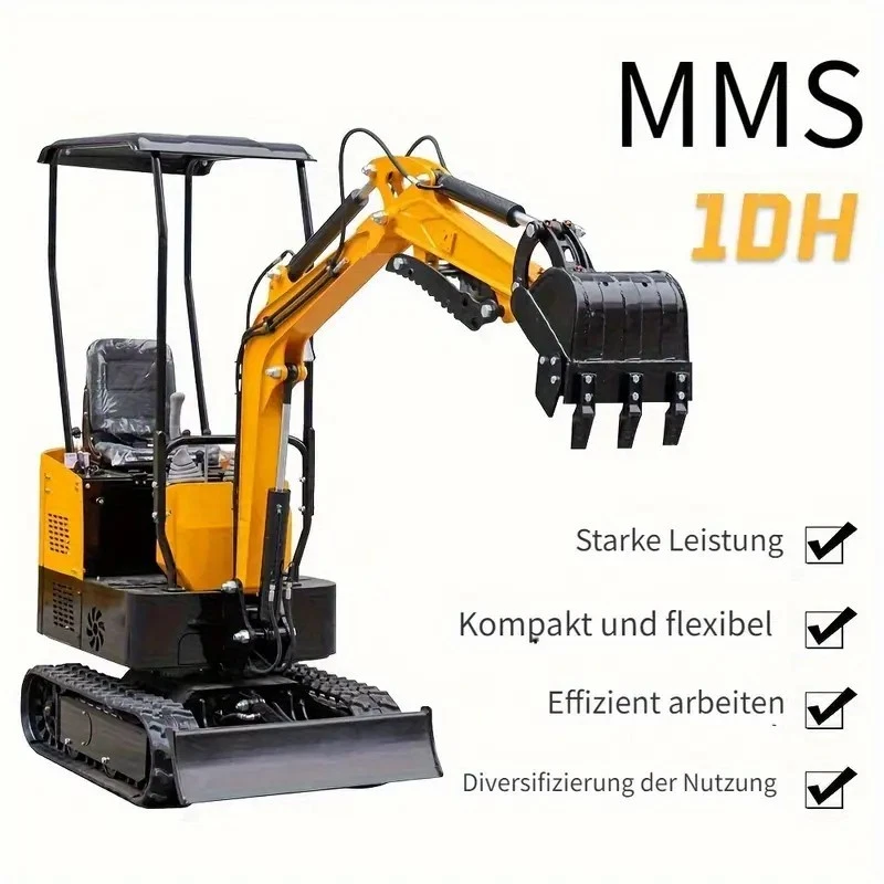 1,0t Minibagger Bagger 9,5 kW Kompaktbagger Raupenbagger Kleinbagger Lader - Bild 2 von 4