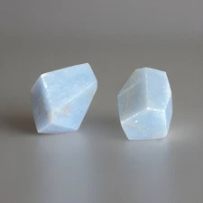 Angelite Crystal Freeforms Small, Blue Stones Lot Of 2 Bulk 