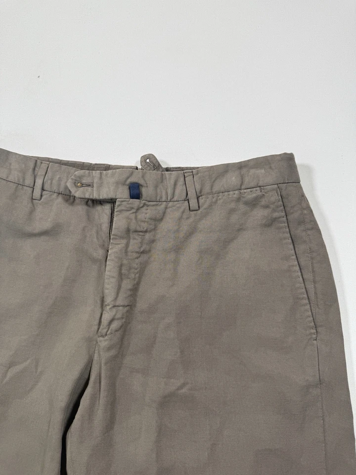 Pantalones Incotex Slowear Para Hombre 32x32 Marrón Chinolino Lino Algodón Pantalones Informales Foto 3 de 4