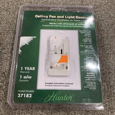 Hunter  Model 27182 All Fan Ceiling Fan and Light Control Dual-Slide Switch