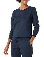Damen Sweatshirt Marineblau French-Terry Rundhals Amazon Essentials GrößE M