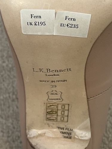 LK Bennett Nude Farn Schuhe Leder Spitze Stiletto UK 6 Formell Hochzeit UVP 195£ - Bild 16 von 17