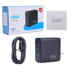100W GaN USB Wall Charger  3-in-1 PD Fast Charging Station Multi Port US Plug
