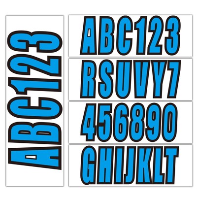 4 Sets 3'' Marine Alpha-Numeric Registration Numbers and Letters Sticker Decal...