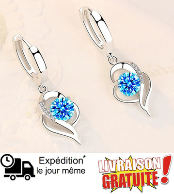 Ohrringe Blume blau glänzend Damen schicker Schmuck Geschenk Geburtstag »