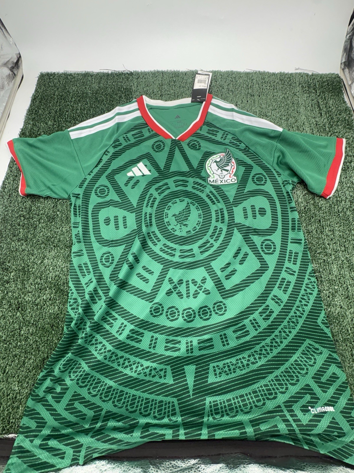 adidas Mexico Green Soccer Jersey with Red & White Trim