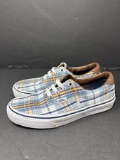 Zapatillas bajas Vans Off the Wall de cuero a cuadros azules lengua/tacón para hombre 6