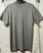 Zara W&B Collection Gray Mock Neck Short Sleeve Shift Dress Y2K Size Small