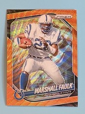 MARSHALL FAULK 2025 PANINI PRIZM FOOTBALL #75 ORANGE WAVE /65 COLTS