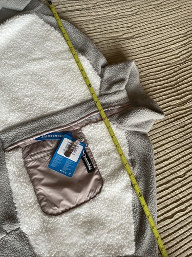 Columbia Lodge Dove Sea Salt Crushed Clay Sherpa Boxy Relaxed Fit Pullover L - Bild 14 von 20