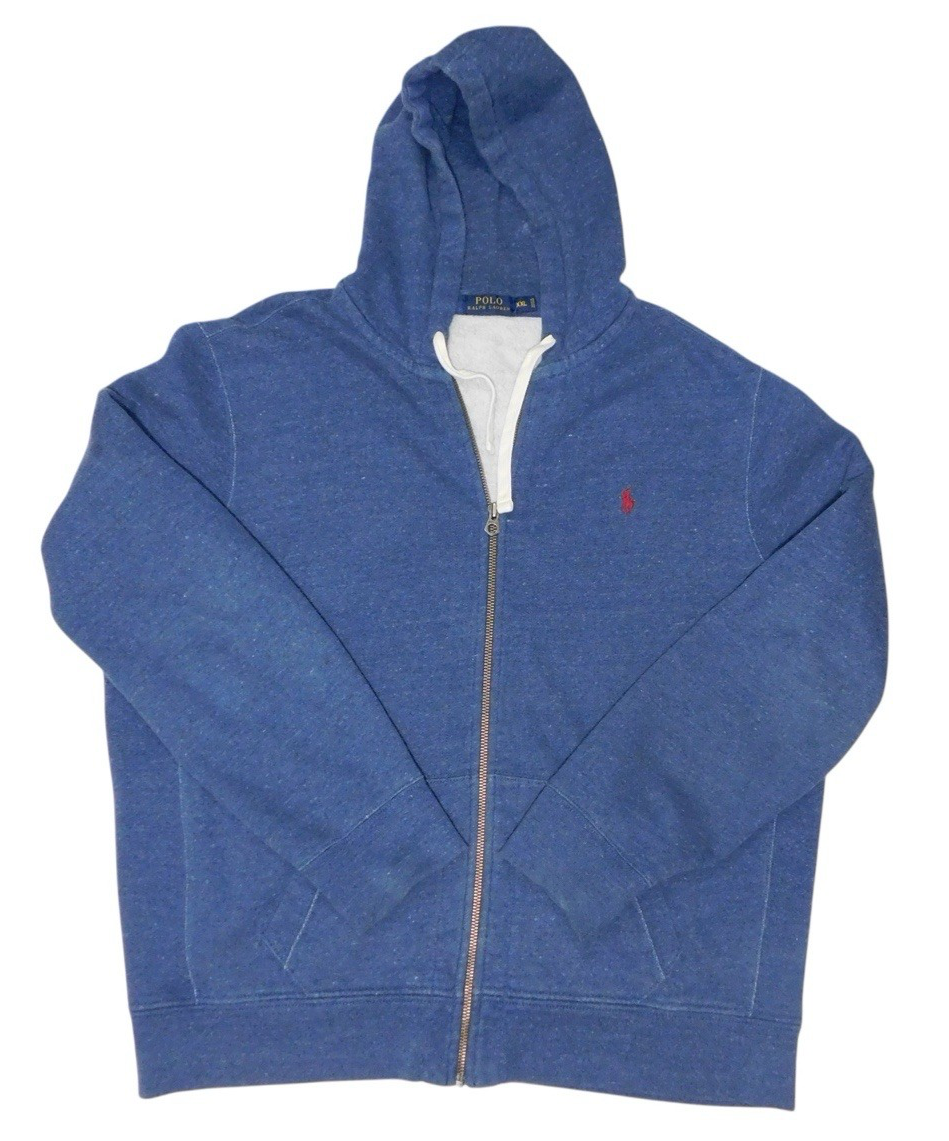 Polo Ralph Lauren felpa con cappuccio giacca uomo XXL blu erica full zip pile rosso pony