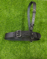 Sam Browne Belt Genuine Leather Complete British Military cross strap ARMY Black