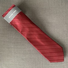 Michael Kors Men's Neck Tie Burgundy Red Cameron Stripe Silk Blend MSRP 69.50