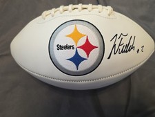 Justin Fields Signed Pittsburgh Steelers Logo Football Super Bowl XL Print
