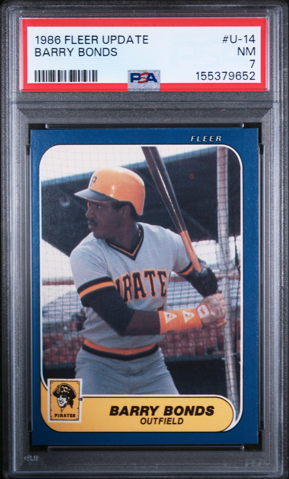 1986 FLEER UPDATE #U-14 BARRY BONDS ROOKIE RC PSA 7