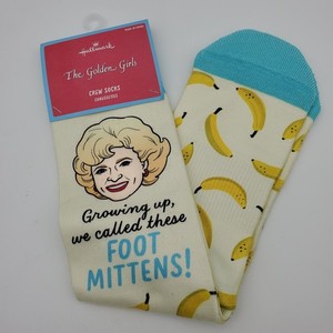 Hallmark Golden Girls Rose Nylund Banana "Foot Mittens" Crew Socks, 1 Pair
