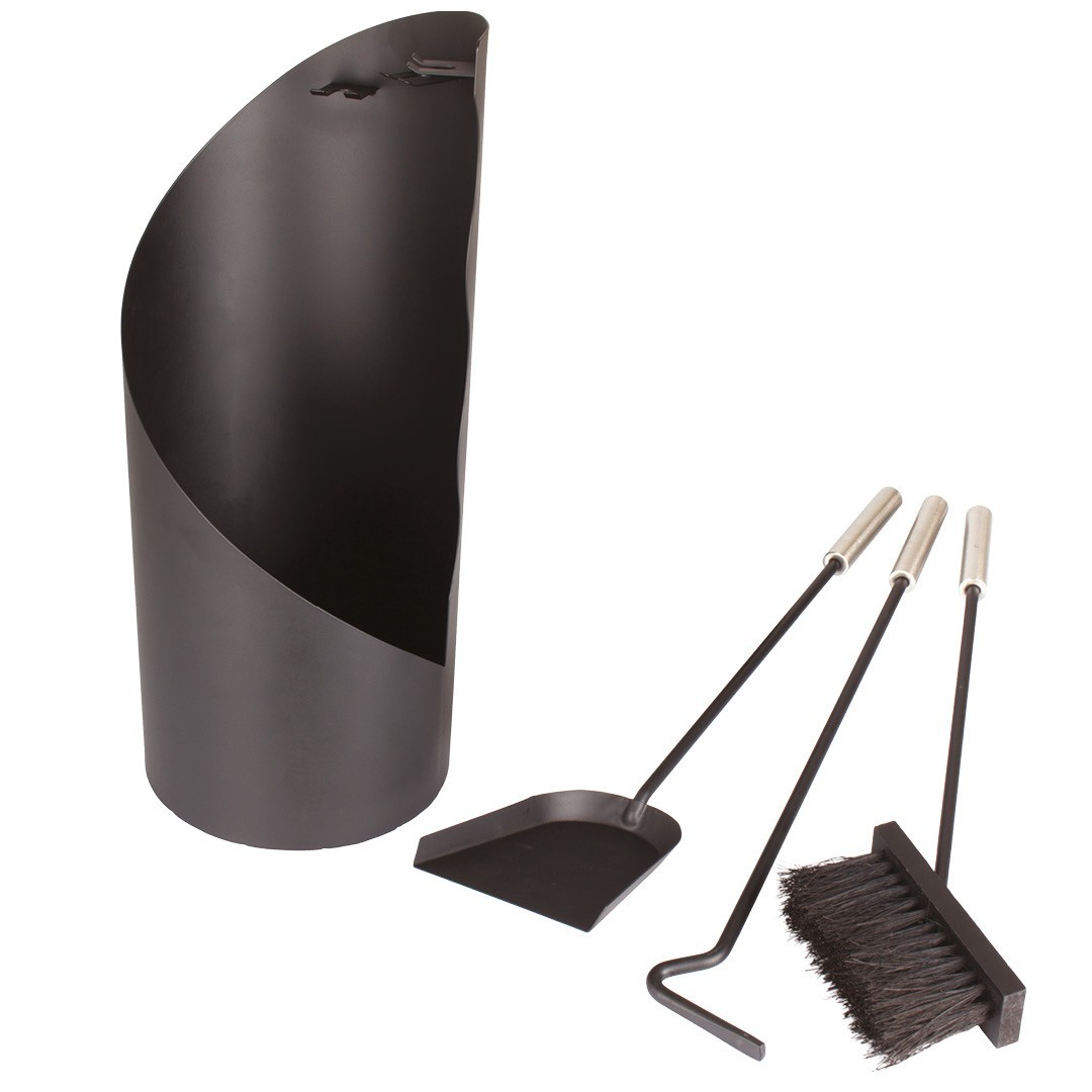 Valiant Companion Fire Tool Set | Durham | Includes Poker, Dustpan, Brush Stand