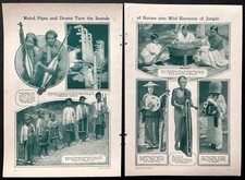 Instrumenty ludowe z 1926 roku artykuł „Dziwne fajki i bębny zamieniają się... w harmonię dżungli”