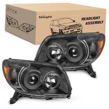Toyota 4Runner 2006 Headlight Assembly - Black Housing  Amber Reflector