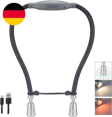 BIGLIGHT LED Hals Leselampe, Buch Licht Zum Lesen Im Bett, Umhängelampe Mit Bieg