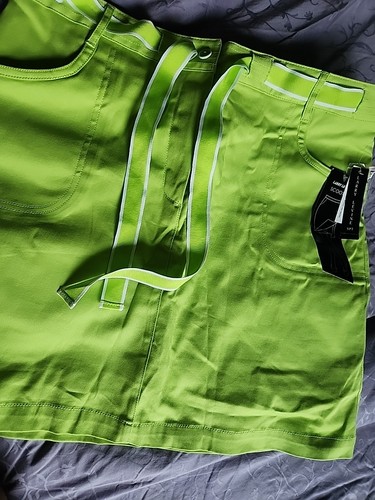Larry Levine Golf Skirt Skort Size 14 Lime Green Stretch Cotton Blend New - Picture 5 of 5
