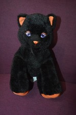 Build a Bear BABW Lucky Kitty Halloween Black Cat 13" Plush Orange Paws 2013 A5