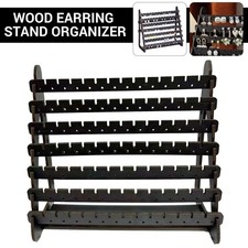 Wood Earring Display Rack Stand Holder For Stud Hook Earrings Jewelry Organizer