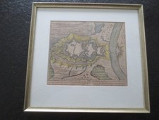 Philippsburg  Festung Rhein  coloriert Kupferstich mit Rahmen 1688