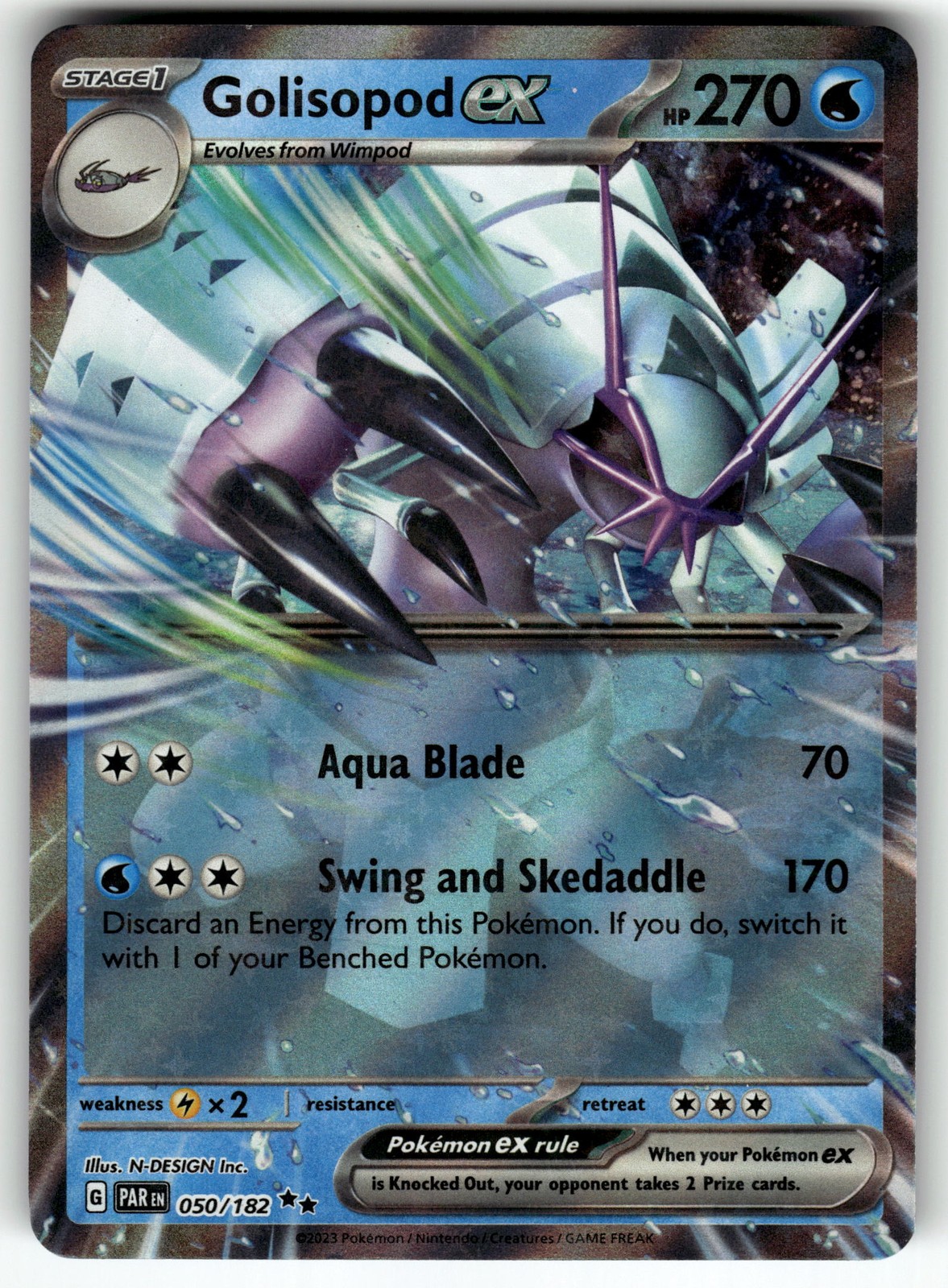 Golisopod ex 050/182 SV04: Paradox Rift NM Pokemon Card TCG