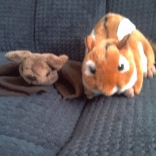 2 Small Plush Stuffed Animals Chipmunk Bat /Tan/White 4