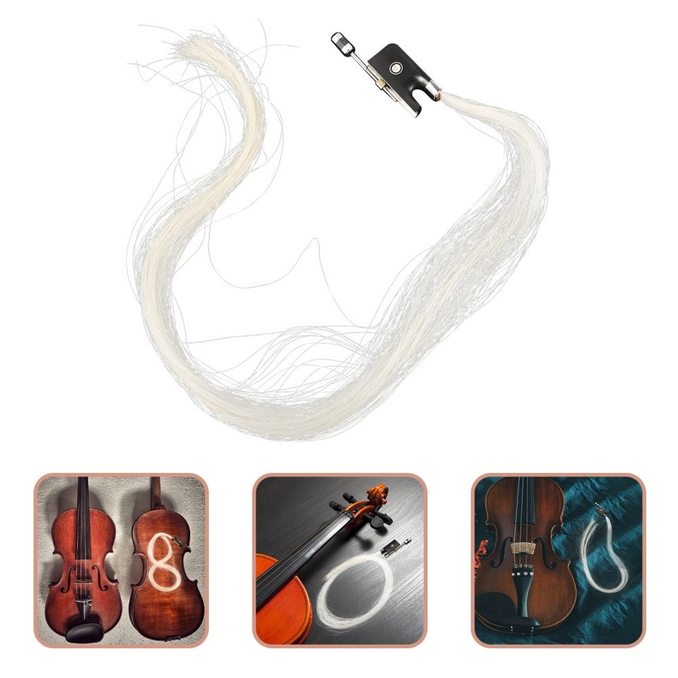 5Pcs Reusable Violin Bow Hair White Horse Hair for String Instrument ...