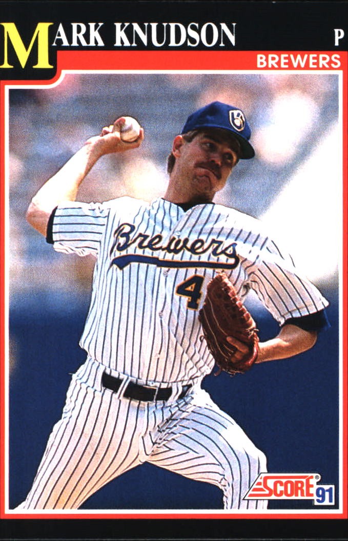 1991 Score Mark Knudson #239 Milwaukee Brewers FREE SHIPPING