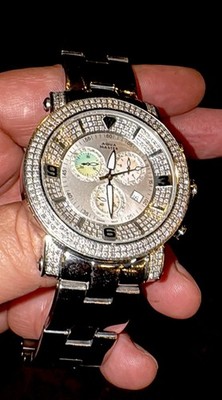 Mens Aquamaster Power Ed Diamond Watch 3.50 Carats Joe Rodeo Don Benny Techno
