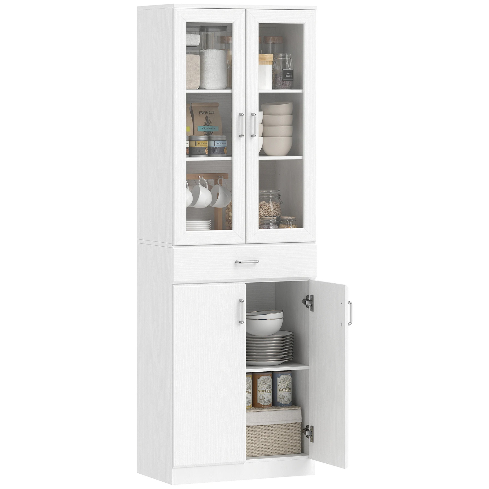 Buffet de cuisine blanc pour vaisselle et garde-manger de salle à manger