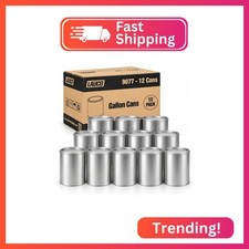 LAUCO Empty Paint Cans with Lids   128 oz Gallon Metal Paint Cans, 12 Pack, Dura