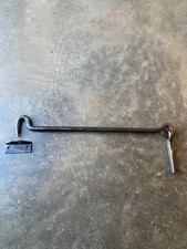 Ancien crochet 39,4 cm en fer forgé  pour porte volet grille, serrure penture