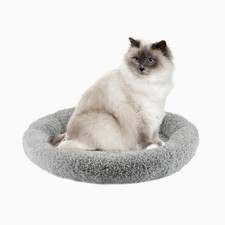 Round Cat Bed Washable Cat Donut Bed with Non-Slip Bottom Comfortable Soft Pe...