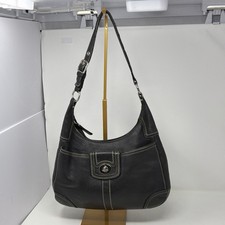Coach Soho Hamilton Black Pebbled Leather Hobo Bag Turnlock F13956 Vintage