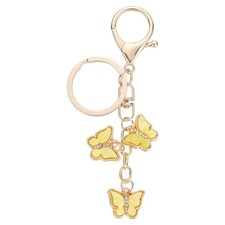 Butterfly Keychain, Acrylic Butterfly Pendant Keyring Charm, Yellow