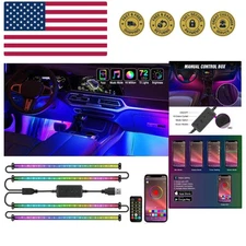 Multicolor Adjustable Interior Strip Lights with App & Remote for Trucks & Cars
