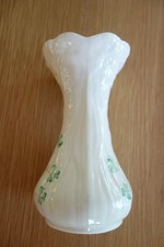 Beleek Porcelain Sligo Shamrock Bud Vase Blue Perfect Condition.